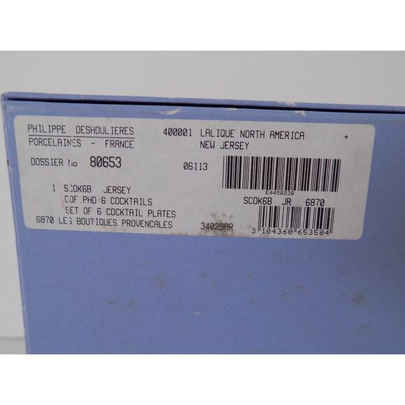 Lalique Phillippe Deshoulieres cocktail plates Boutiques Provencales set of 6 - Picture 5 of 5